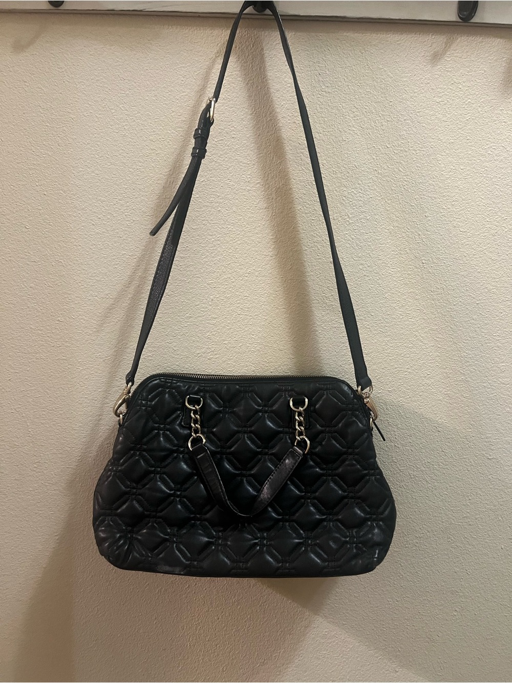 kate spade Black Quilted Crossbody with Gold Hardware and dust bag - Picture 6 of 11